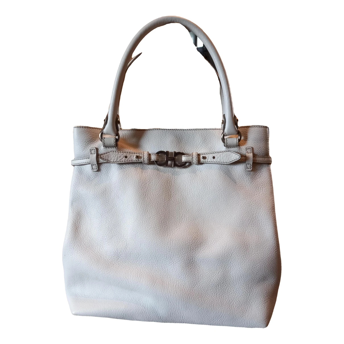 Pre-owned Ferragamo Leather Handbag In White