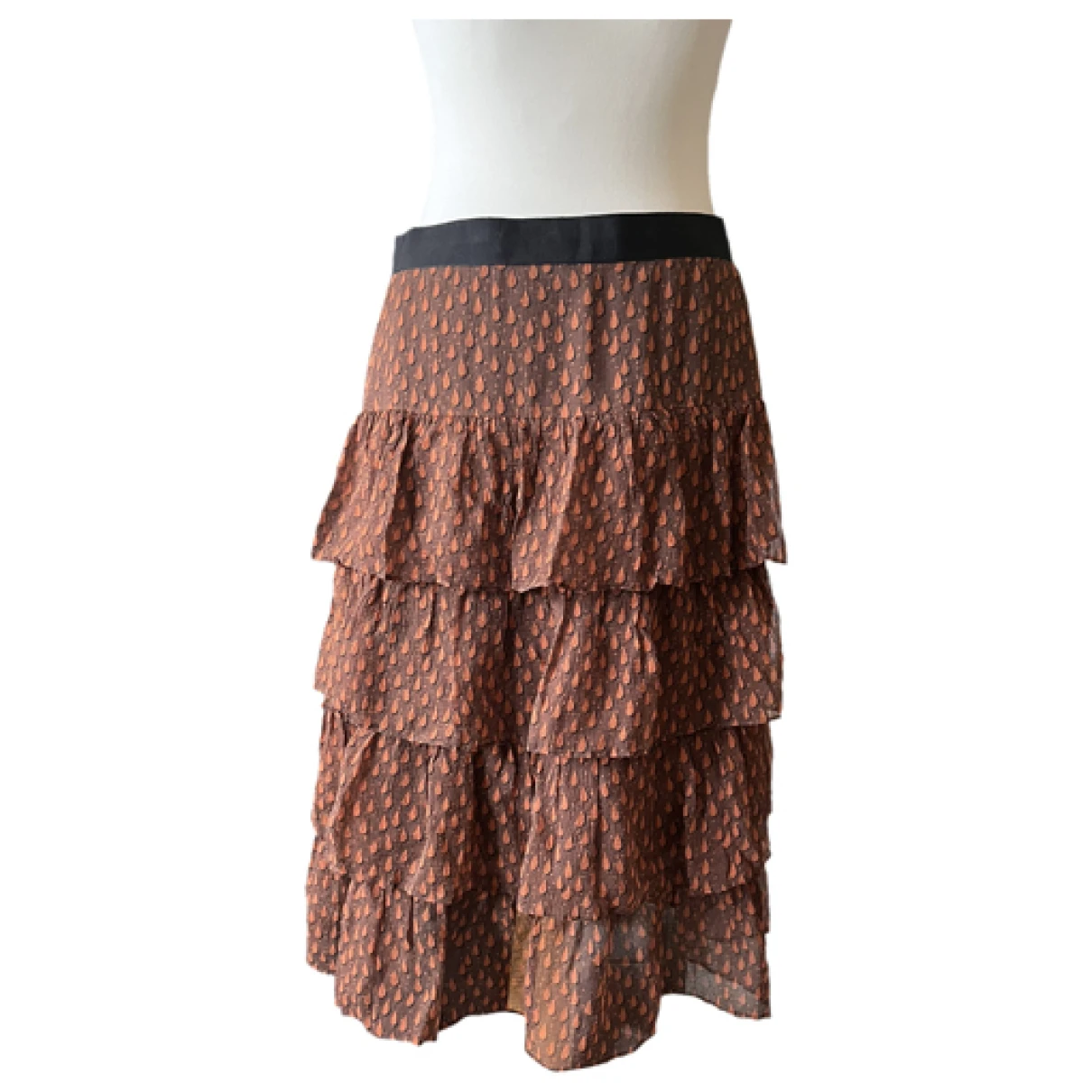 Pre-owned Burberry Silk Mid-length Skirt In Brown