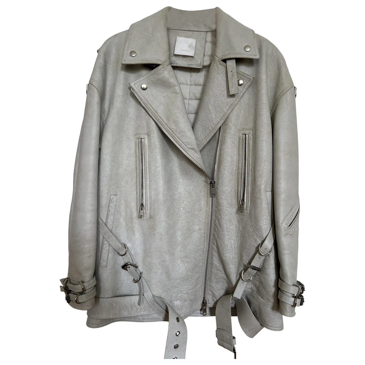 Pre-owned Givenchy Leather Jacket In Beige
