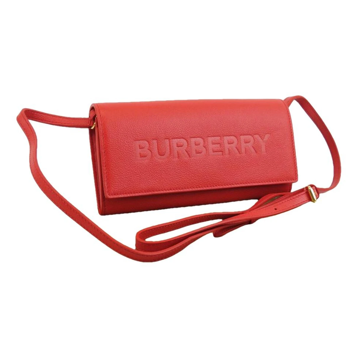 Pre-owned Burberry Leather Crossbody Bag In Red