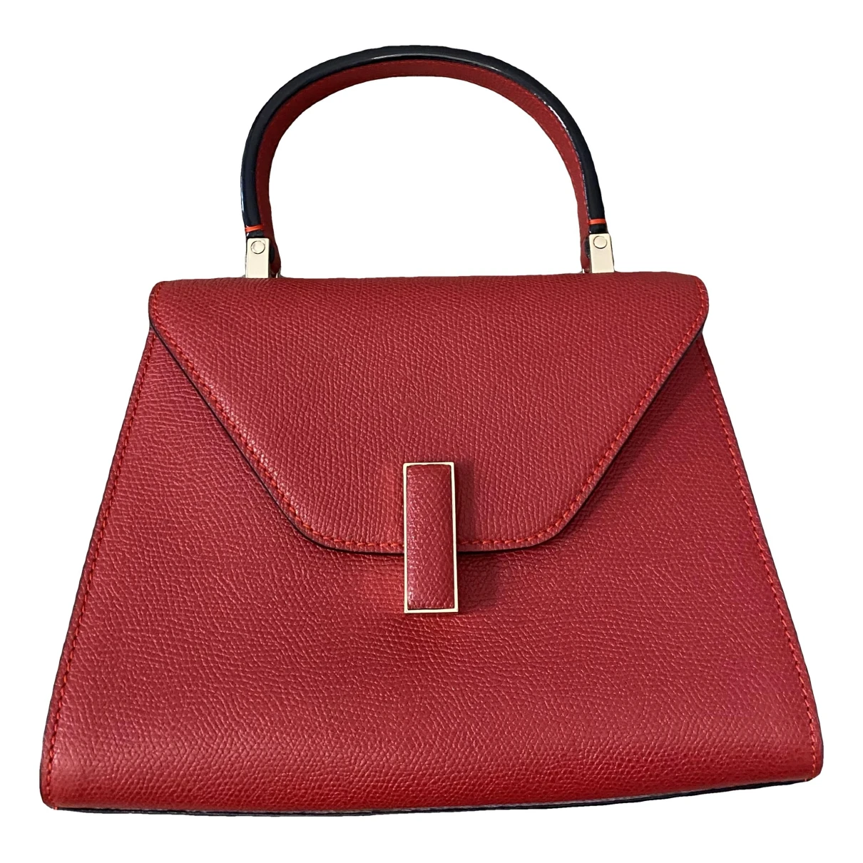 Pre-owned Valextra Iside Leather Handbag In Red