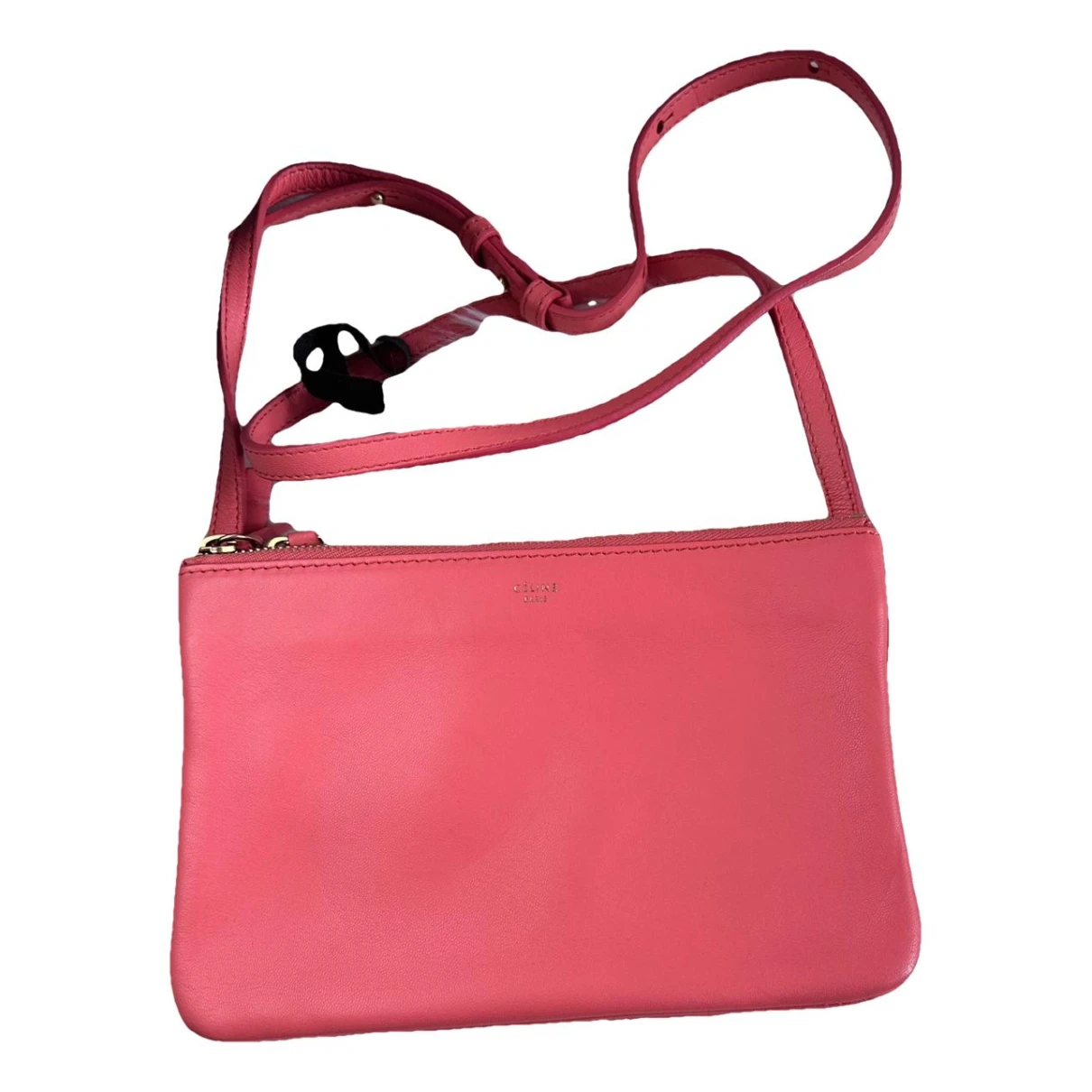 Pre-owned Celine Trio Leather Crossbody Bag In Pink