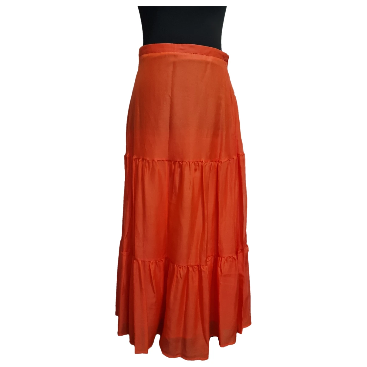 Pre-owned Max Mara Maxi Skirt In Orange