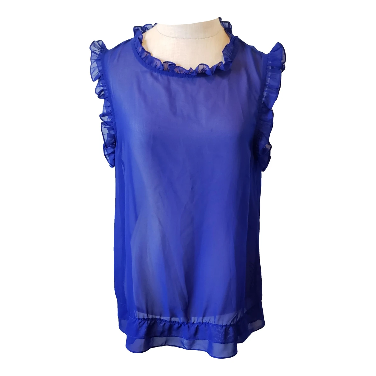 Pre-owned Ted Baker Silk Blouse In Blue