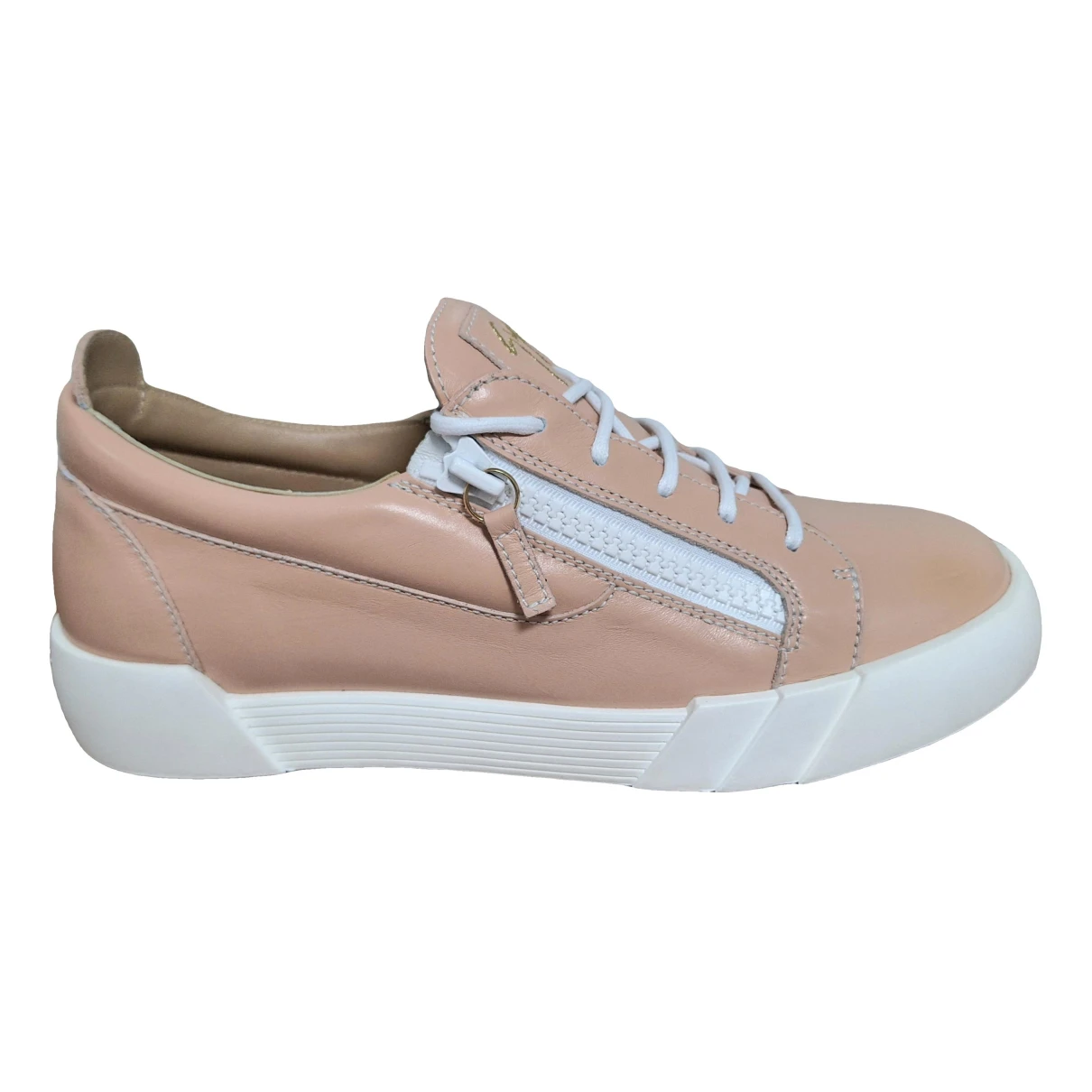 Pre-owned Giuseppe Zanotti Leather Low Trainers In Pink