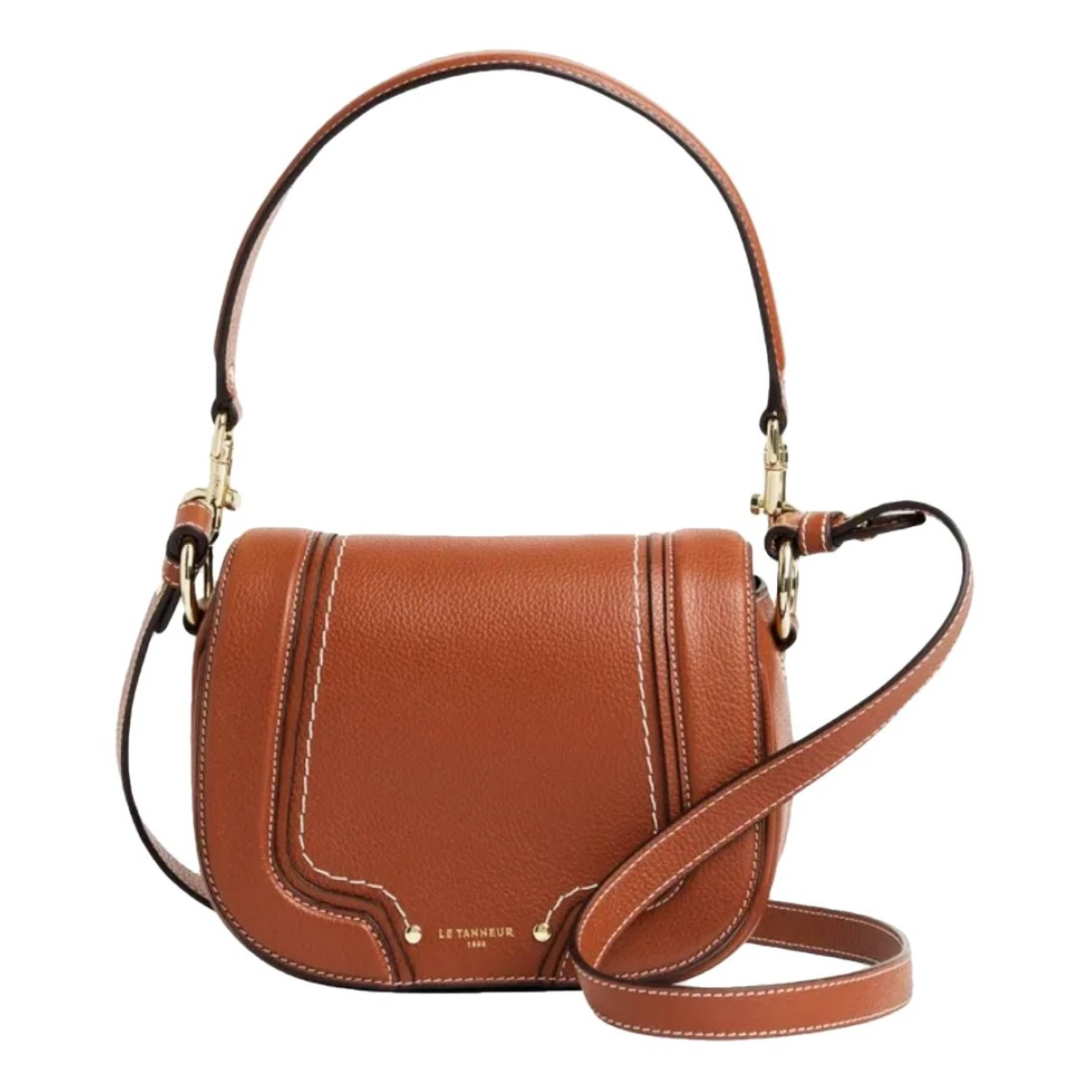 Pre-owned Le Tanneur Leather Handbag In Brown