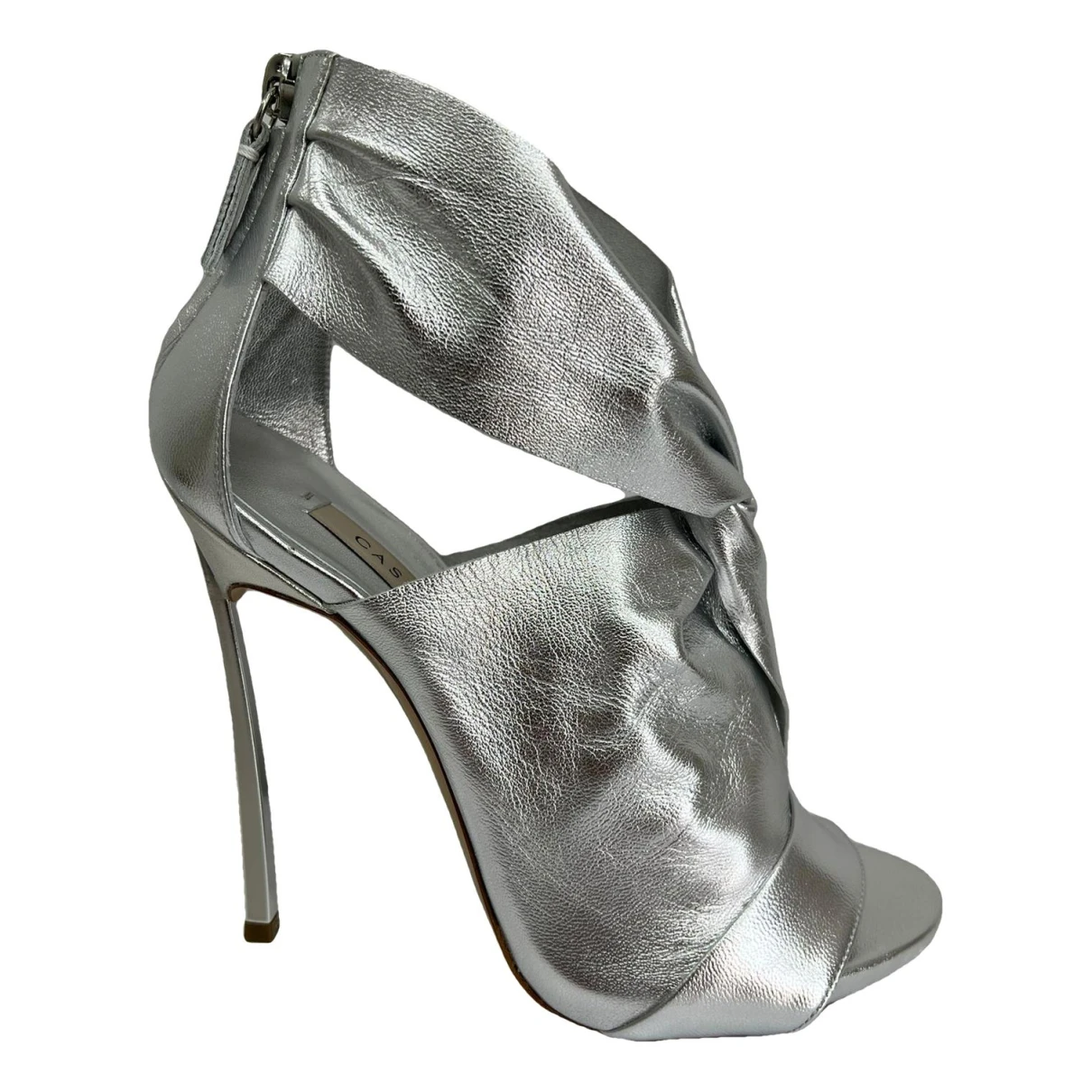 Pre-owned Casadei Leather Sandals In Grey