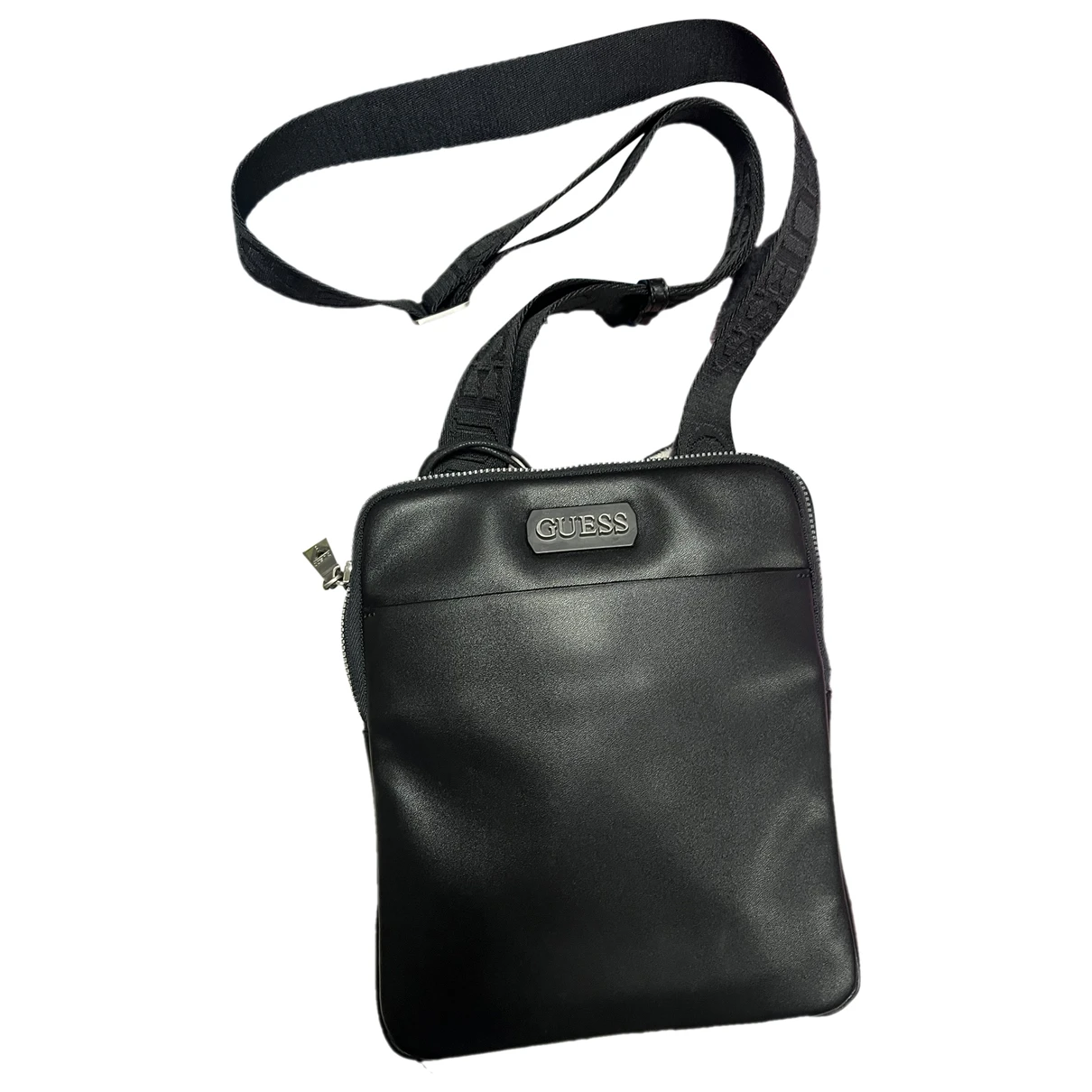 Pre-owned Guess Vegan Leather Bag In Black