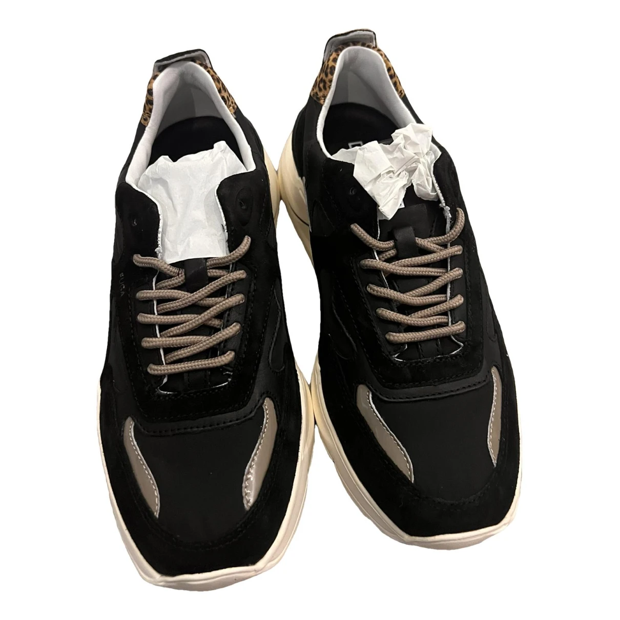 Pre-owned Date Leather Trainers In Black