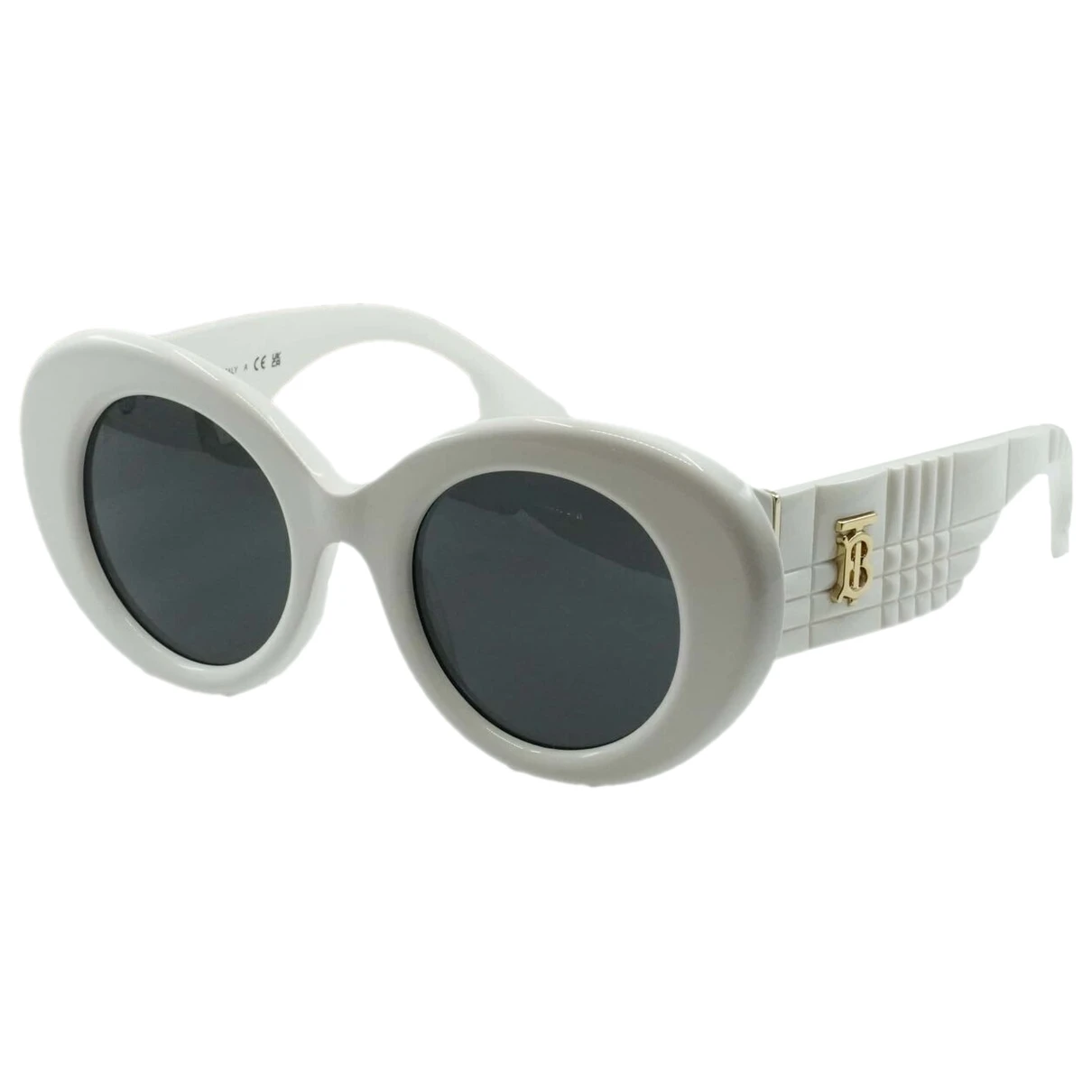 Pre-owned Burberry Oversized Sunglasses In White