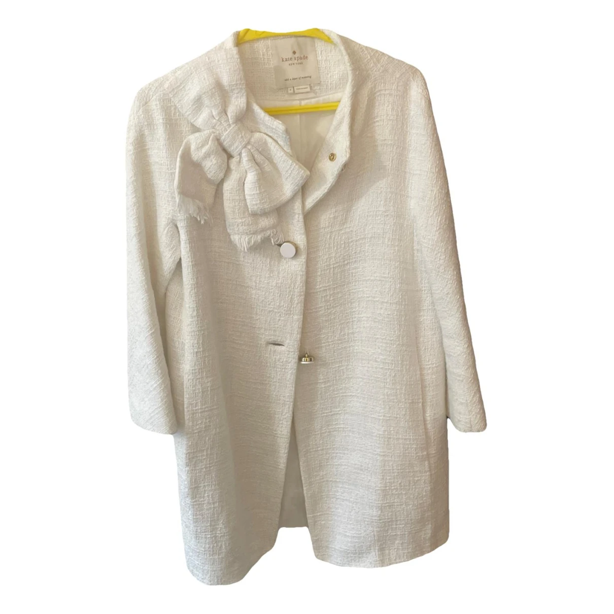 Pre-owned Kate Spade Coat In White