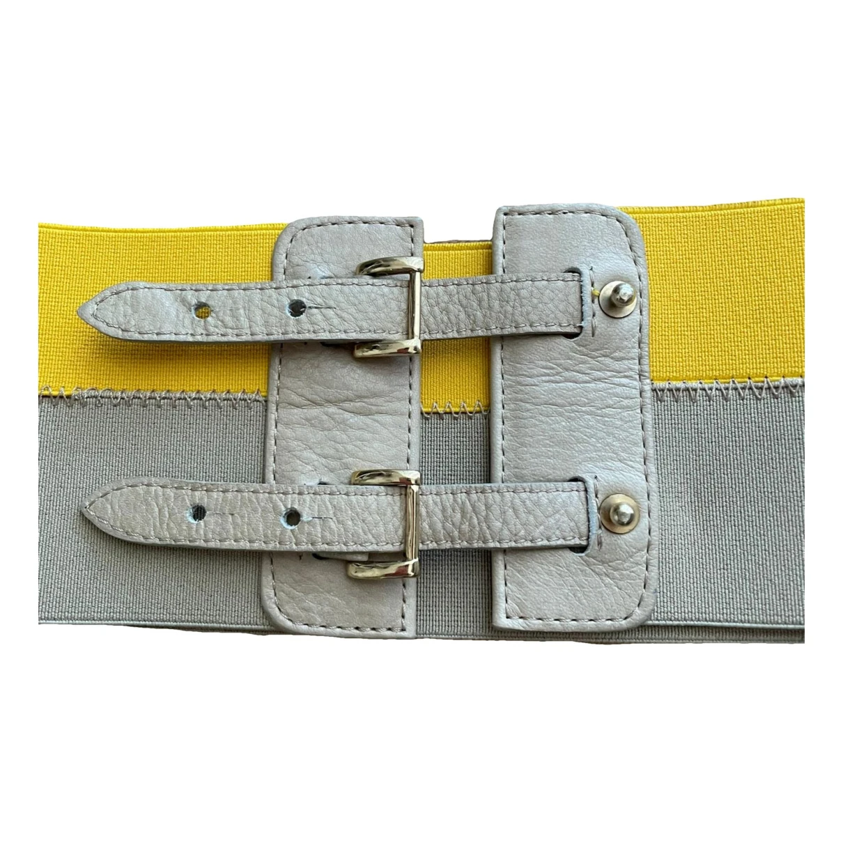 Pre-owned Max & Co Leather Belt In Yellow