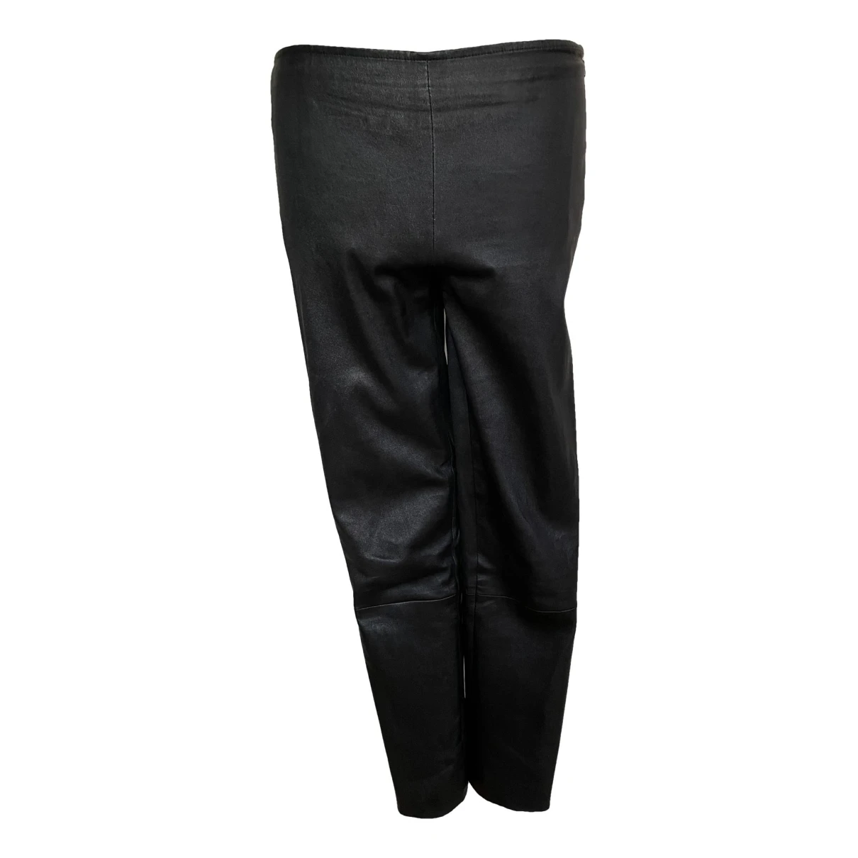 Pre-owned The Row Leather Slim Pants In Black