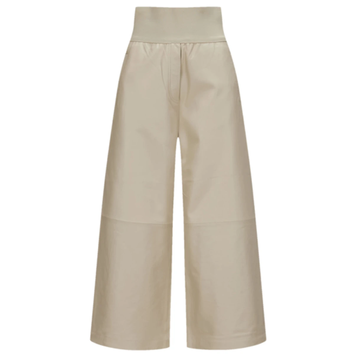 Pre-owned Hemisphere Leather Trousers In Beige