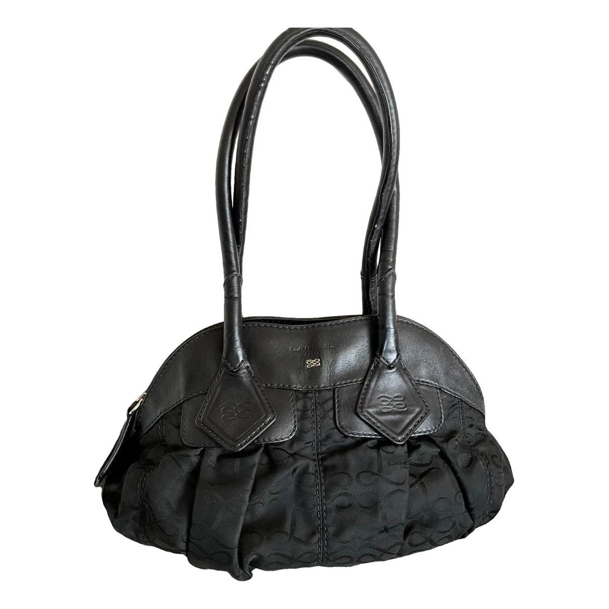 Pre-owned Lancel Gousset Leather Handbag In Black