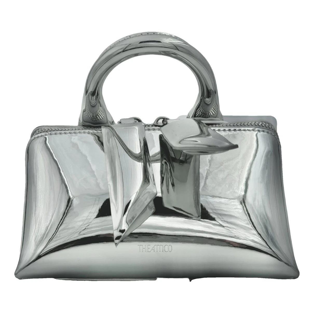 Pre-owned Attico Leather Handbag In Silver