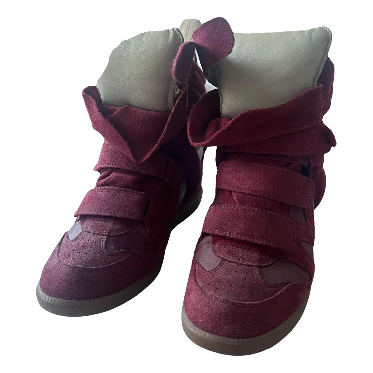 Pre-owned Isabel Marant Beckett Trainers In Burgundy