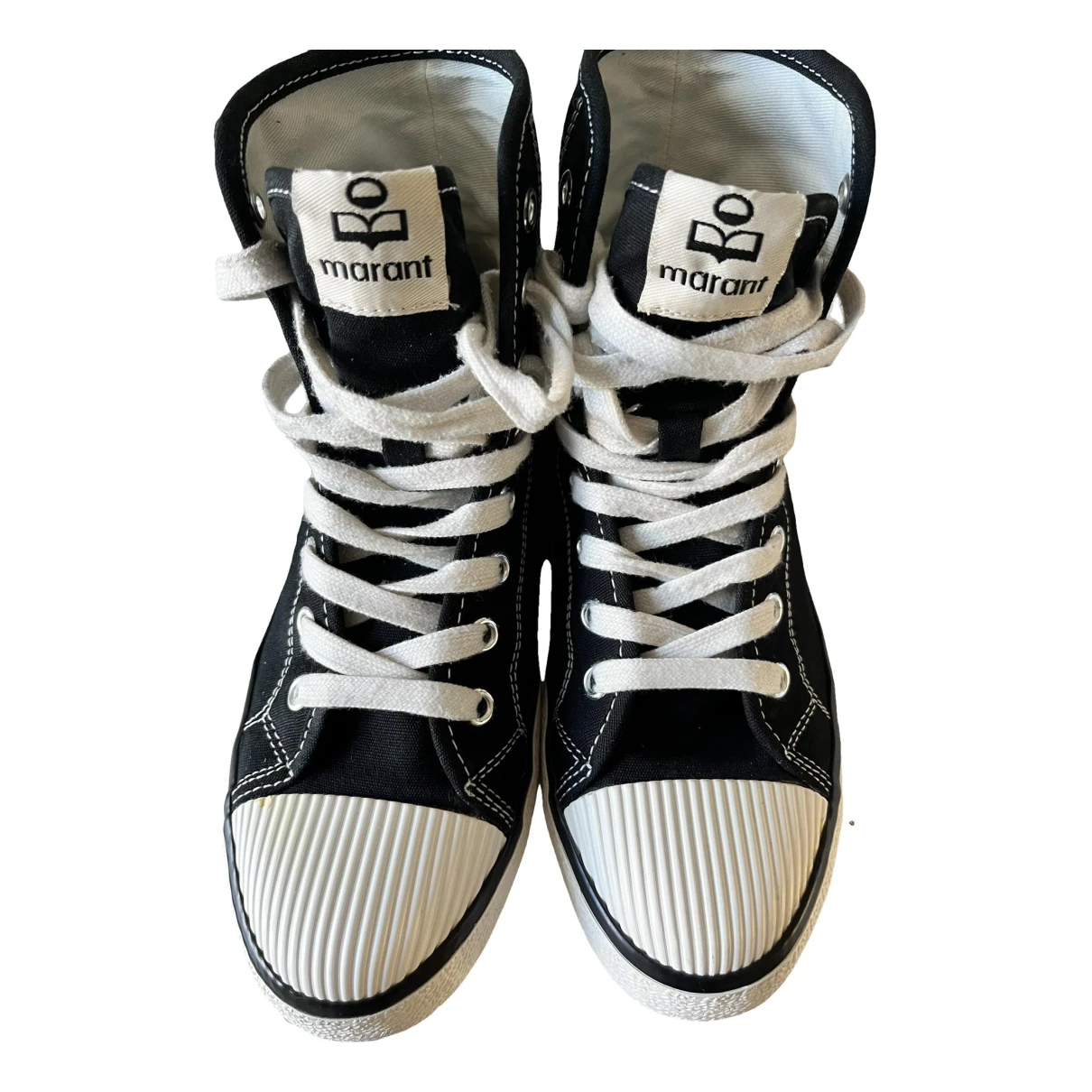Pre-owned Isabel Marant Cloth Lace Ups In White