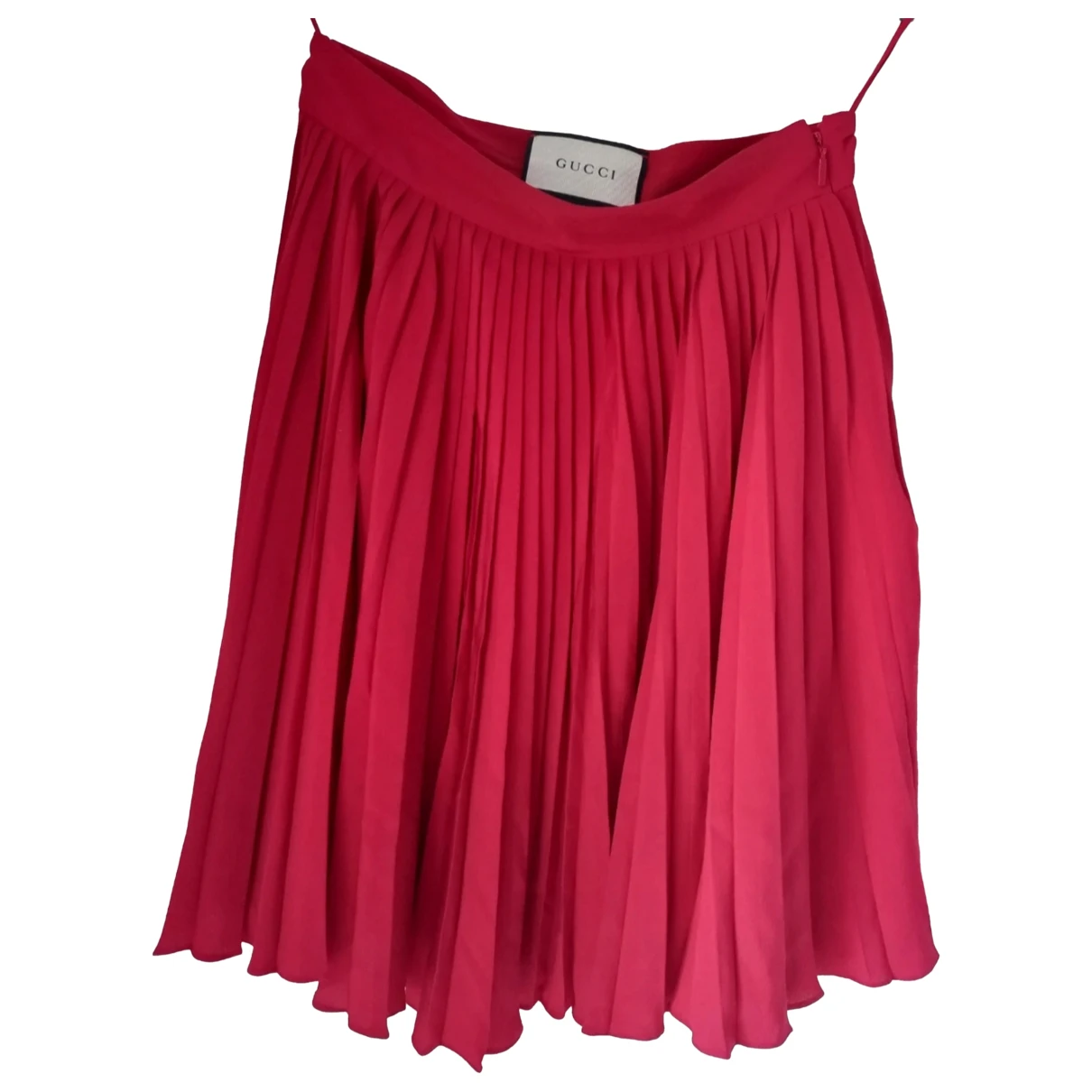 Pre-owned Gucci Silk Mini Skirt In Red