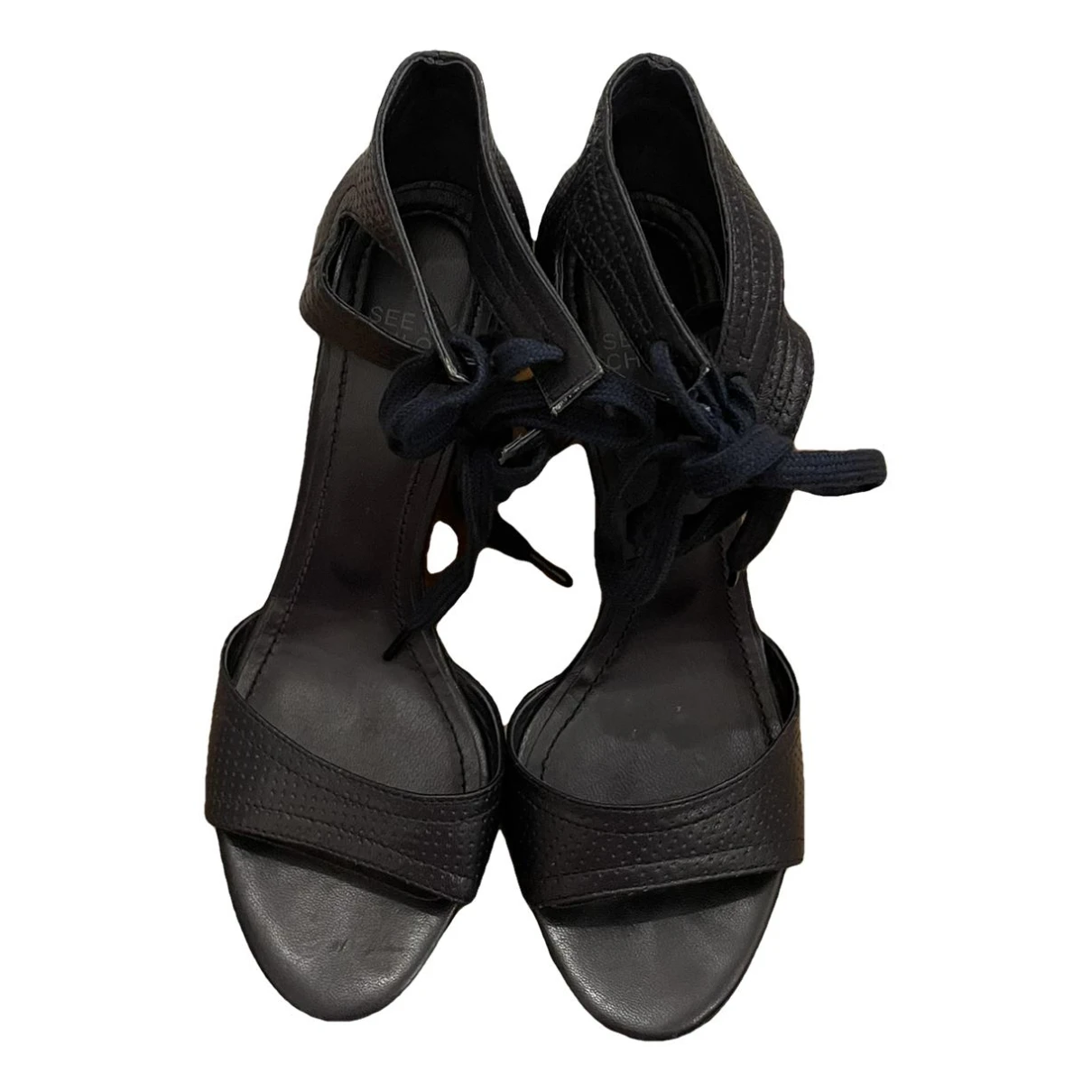 Pre-owned See By Chloé Leather Sandals In Blue