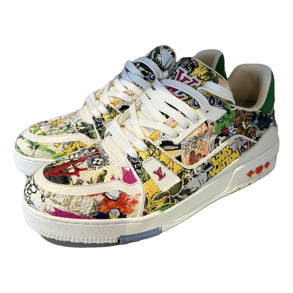 Pre-owned Louis Vuitton Lv Trainer Leather Low Trainers In Multicolour