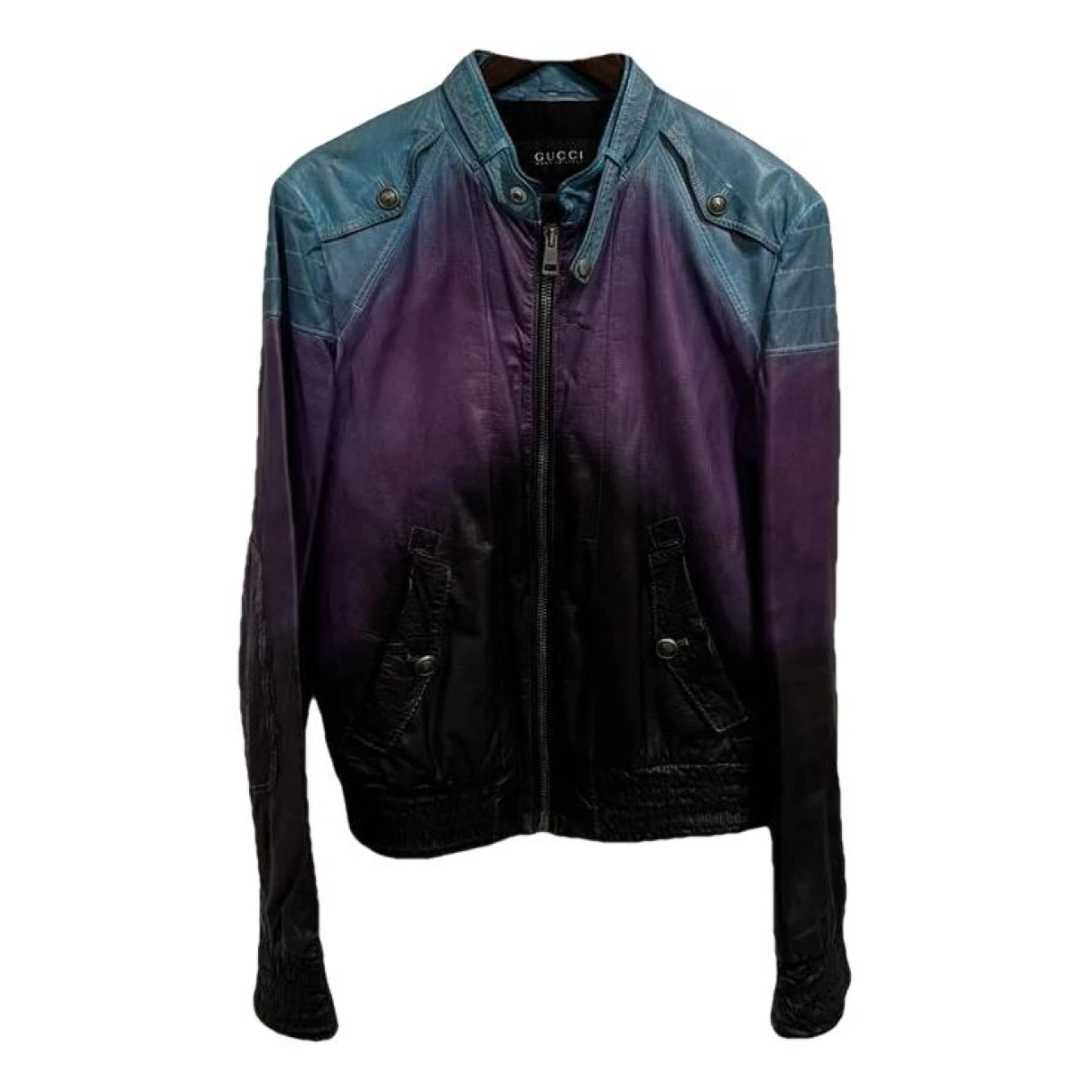Pre-owned Gucci Leather Jacket In Multicolour