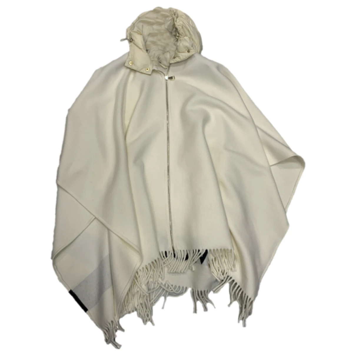 Pre-owned Moncler Wool Cape In White