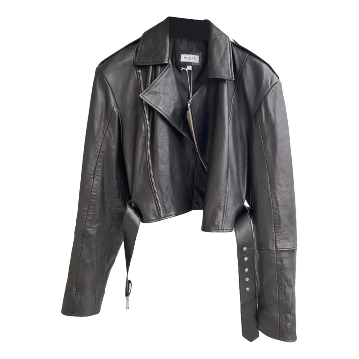 Pre-owned Musier Leather Jacket In Black