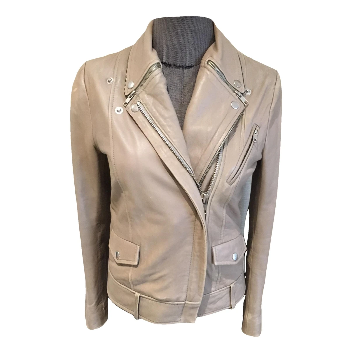 Pre-owned Maje Leather Biker Jacket In Other