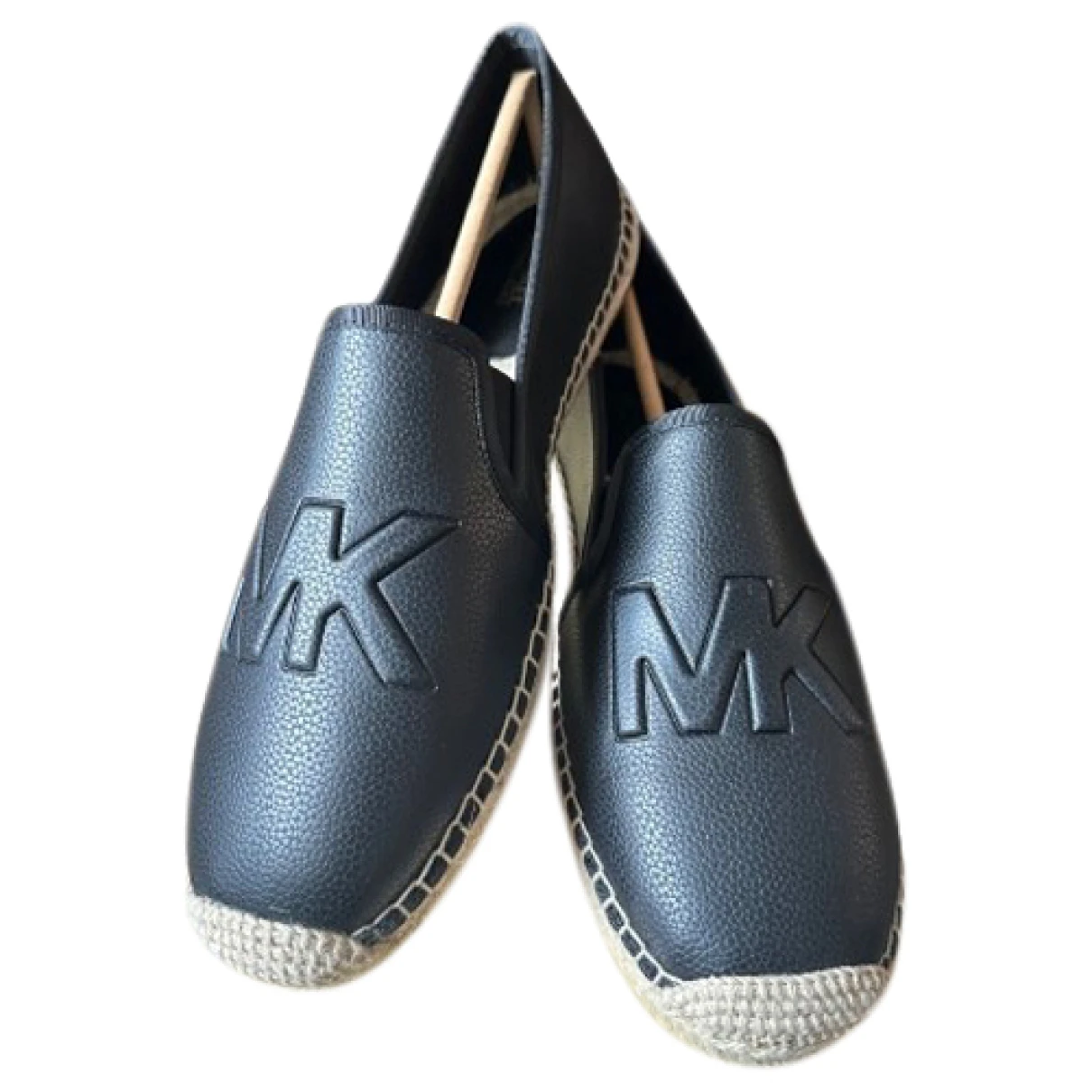 Pre-owned Michael Kors Leather Espadrilles In Black