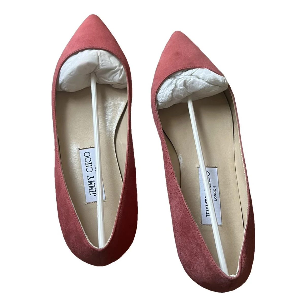 Pre-owned Jimmy Choo Leather Ballet Flats In Pink