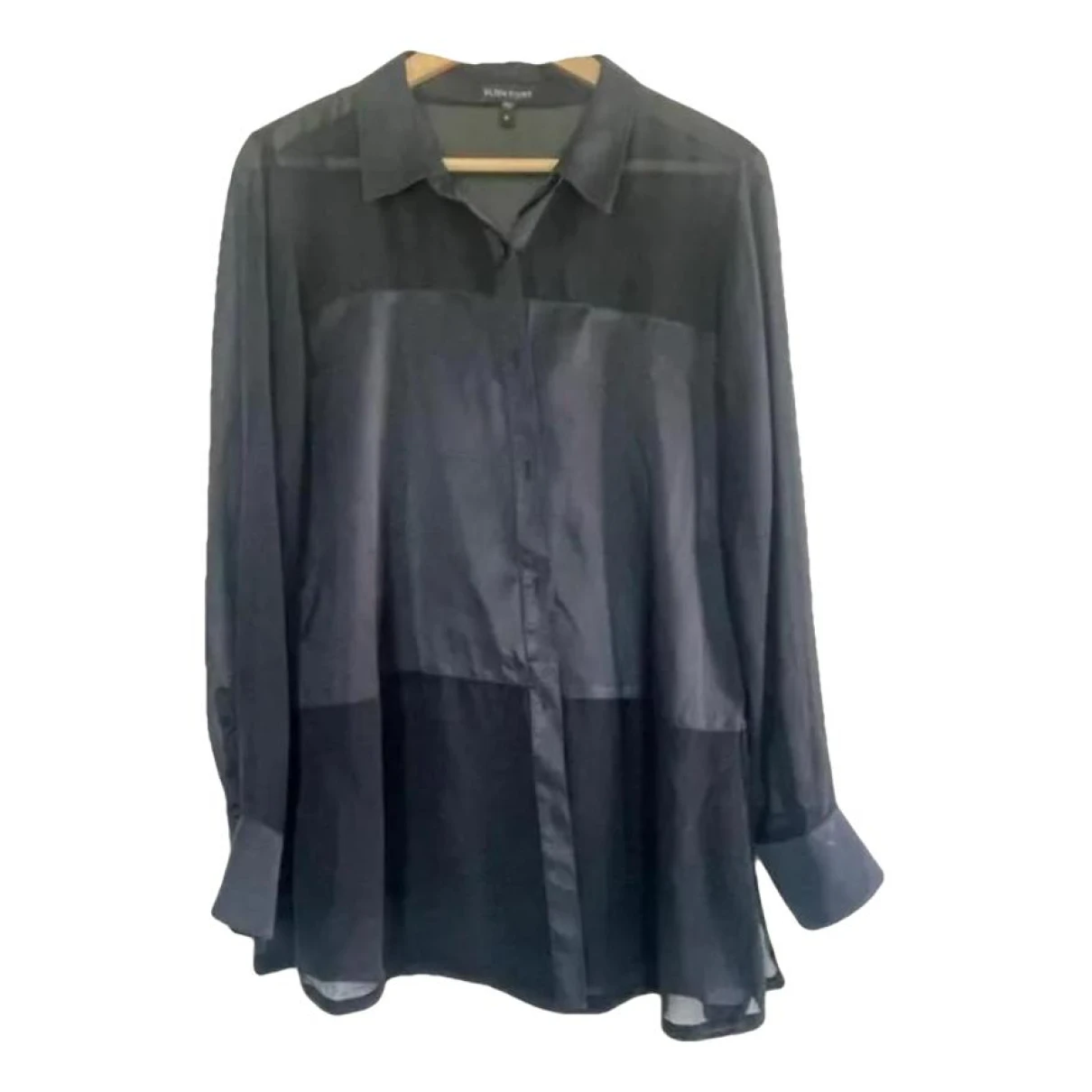 Pre-owned Eileen Fisher Silk Blouse In Black