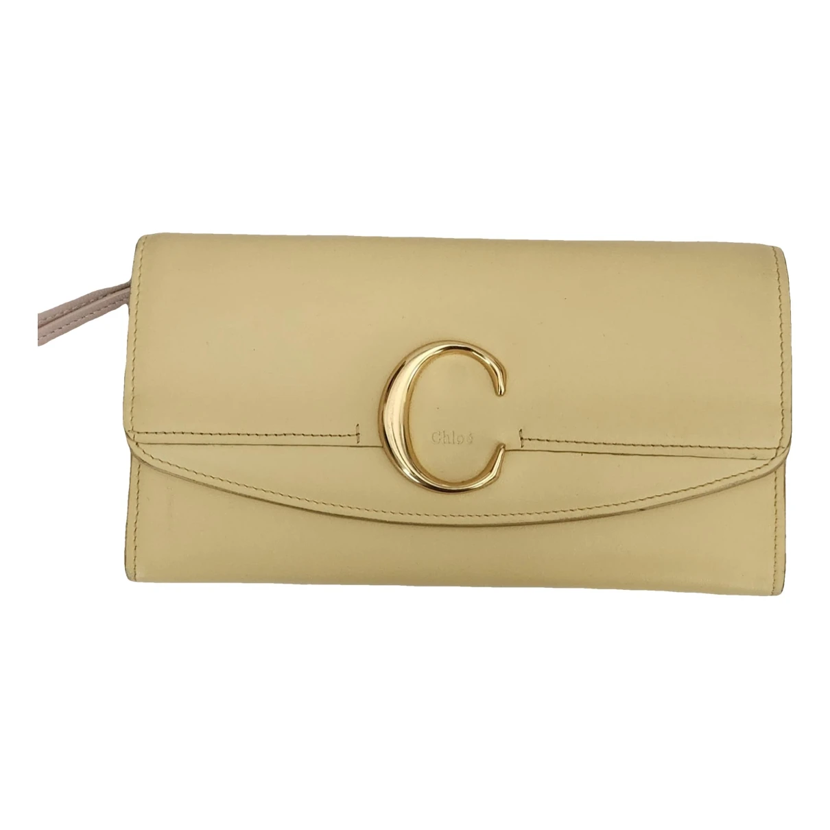 Pre-owned Chloé C Leather Wallet In Yellow