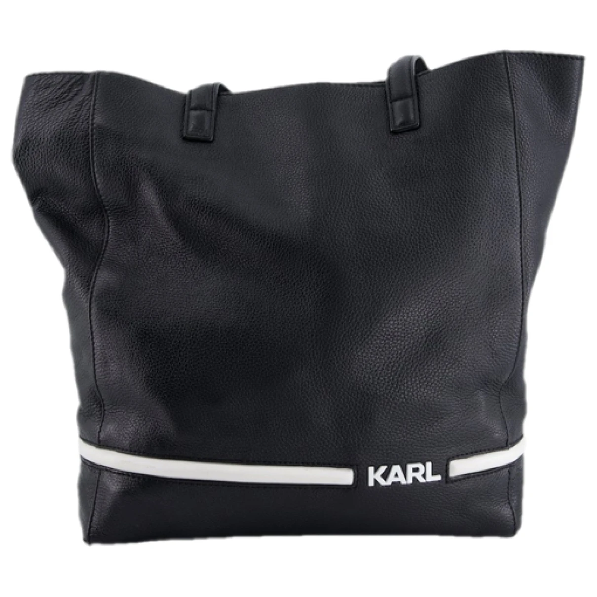 Pre-owned Karl Leather Handbag In Black