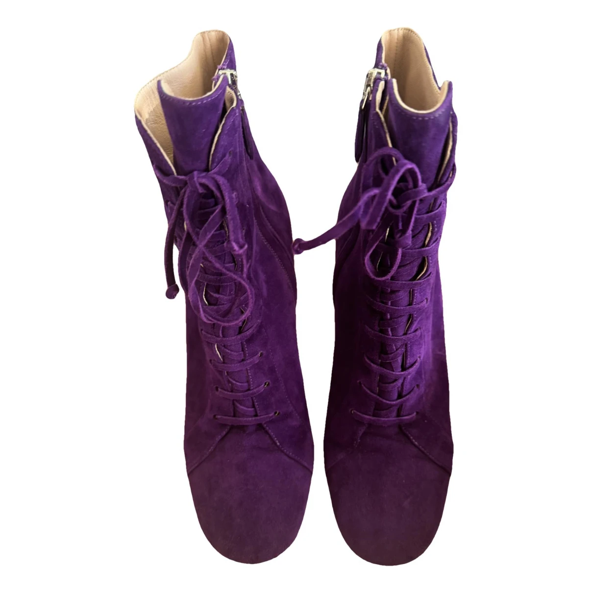 Pre-owned Miu Miu Boots In Purple