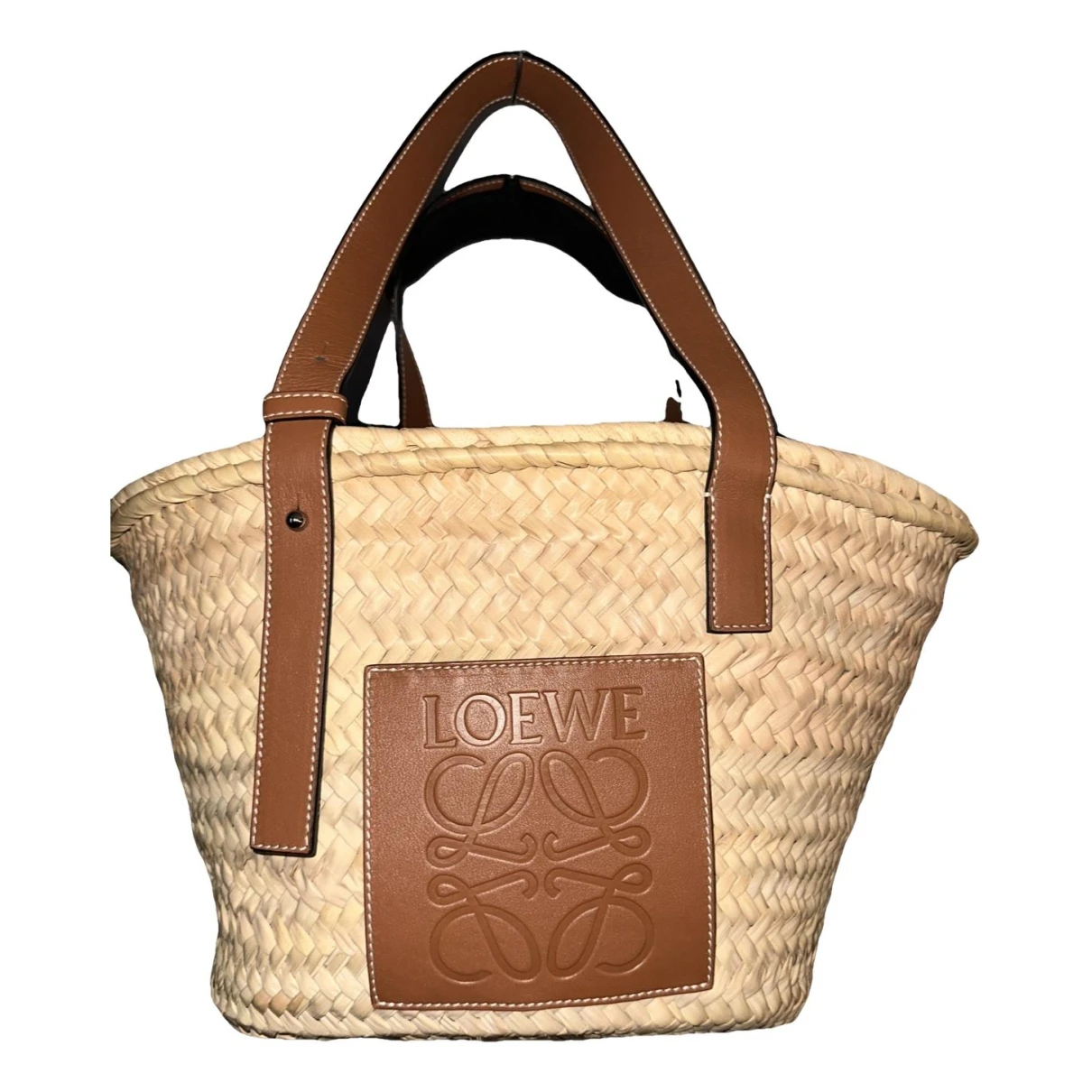 Pre-owned Loewe Basket Bag Pony-style Calfskin Tote In Brown