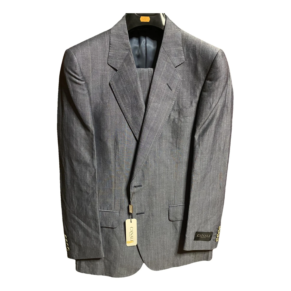 Pre-owned Canali Linen Suit In Blue