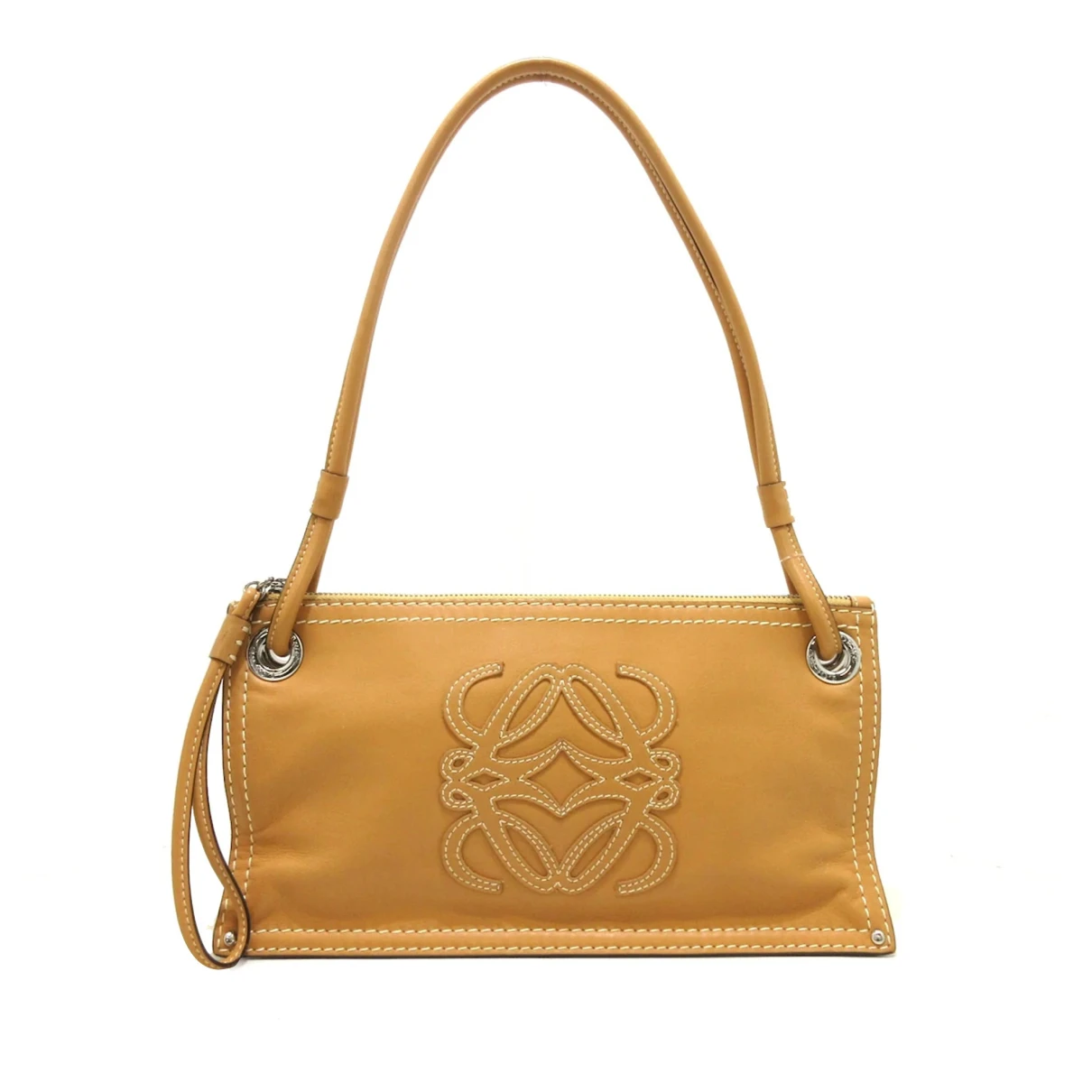 Pre-owned Loewe Anagram Leather Handbag In Brown