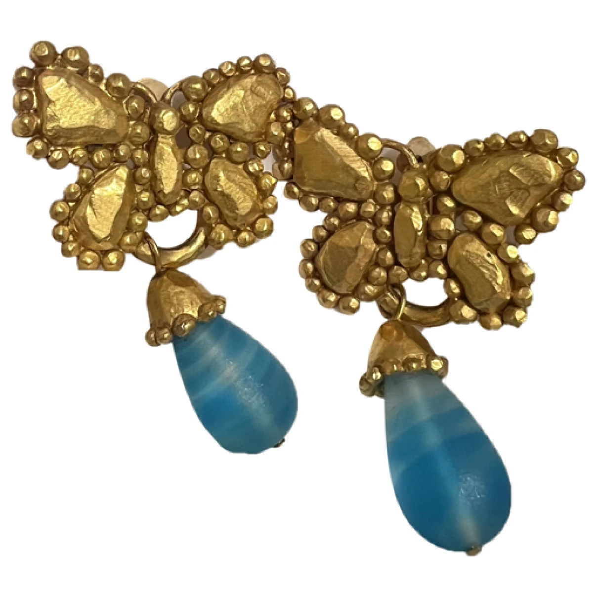 Pre-owned Emanuel Ungaro Earrings In Blue