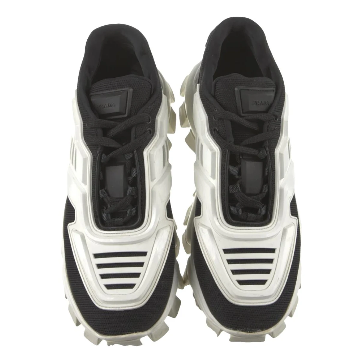 Pre-owned Prada Cloudbust Thunder Vinyl Trainers In White