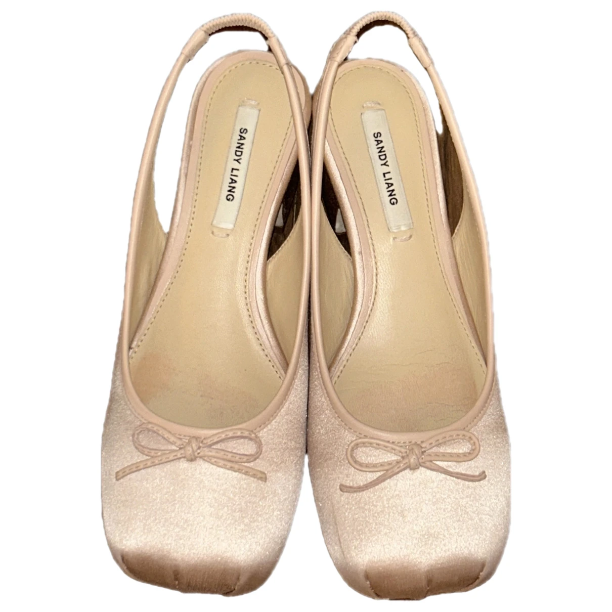 Pre-owned Sandy Liang Leather Ballet Flats In Pink