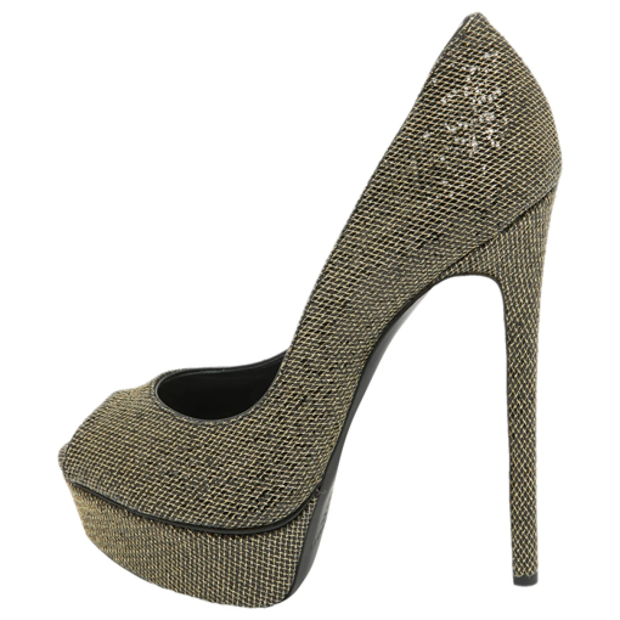 Pre-owned Casadei Glitter Heels In Gold