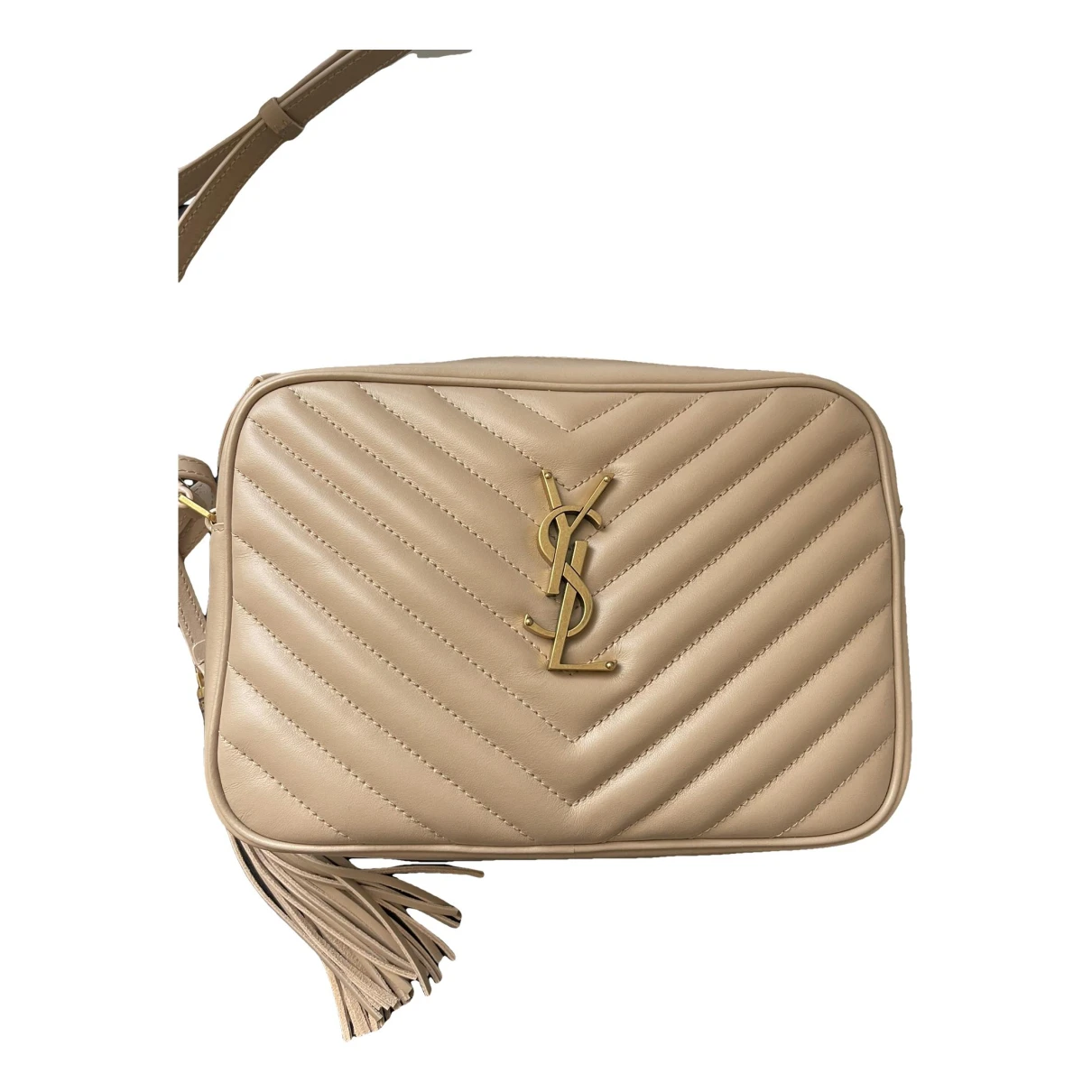Pre-owned Saint Laurent Leather Clutch Bag In Camel