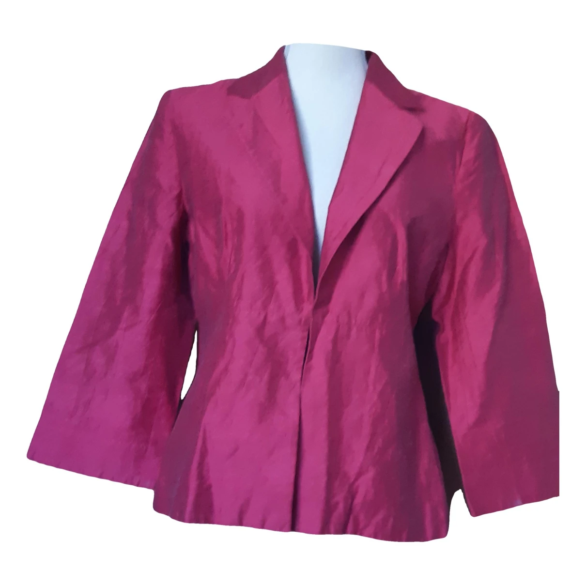 Pre-owned Manoukian Linen Blazer In Pink
