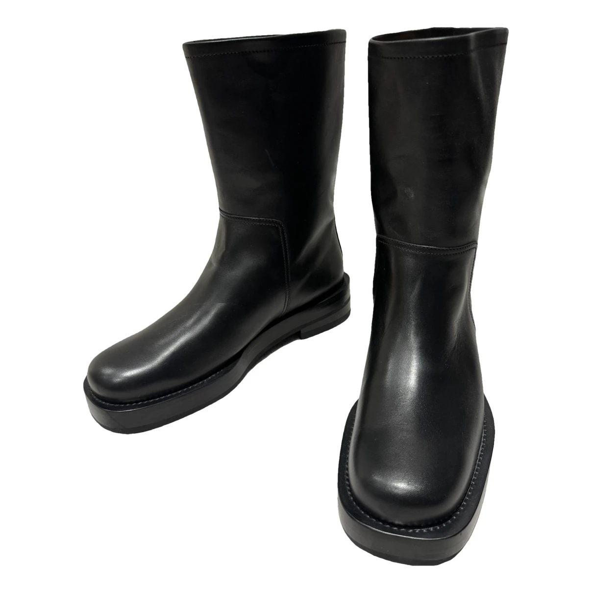 Pre-owned Dior Pony-style Calfskin Boots In Black