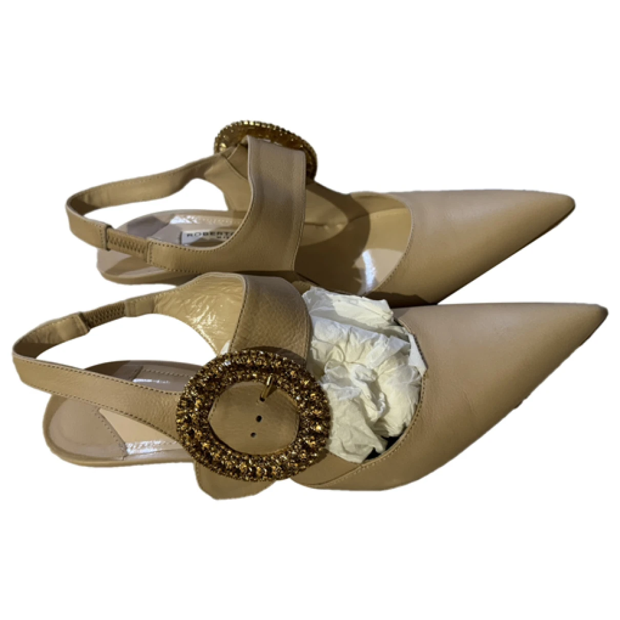 Pre-owned Roberto Festa Leather Mules & Clogs In Beige