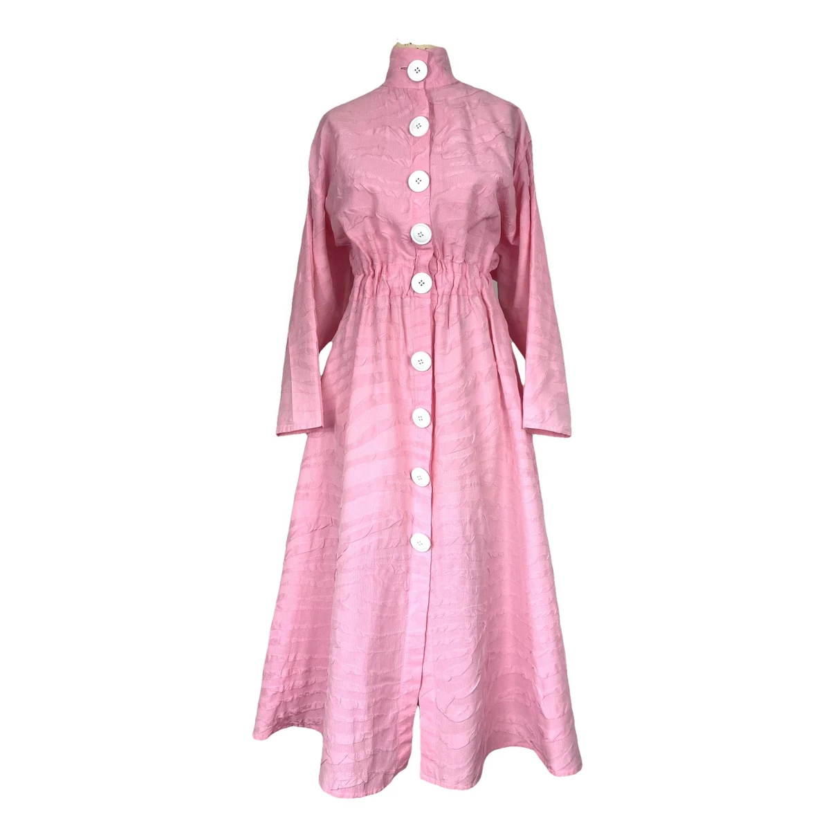 Pre-owned A.w.a.k.e. Silk Maxi Dress In Pink