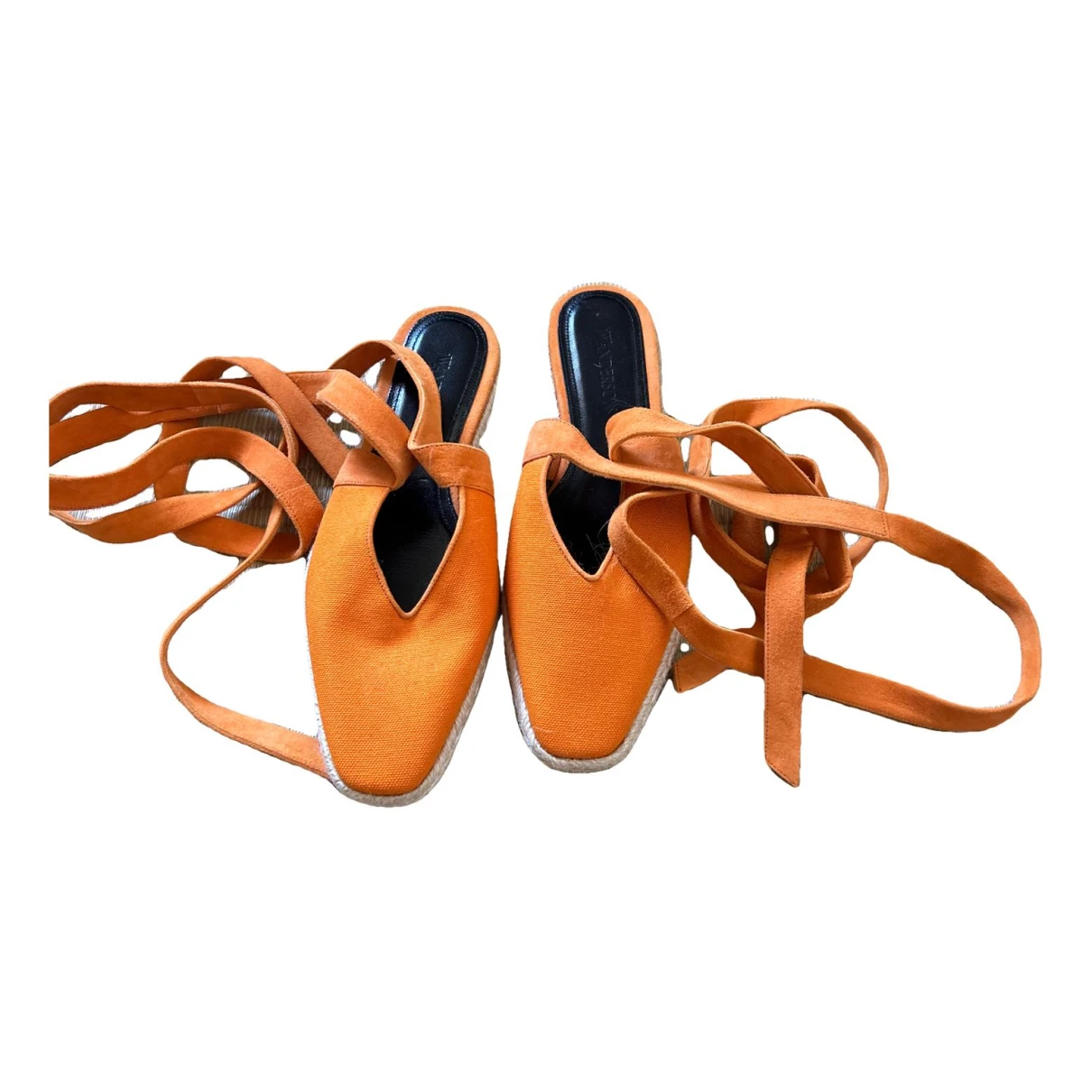Pre-owned Jw Anderson Leather Flats In Orange