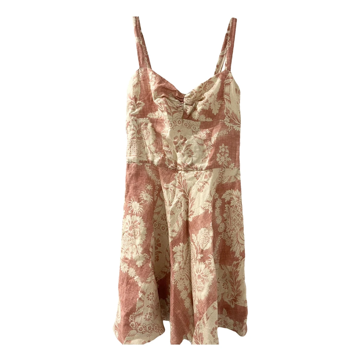 Pre-owned Ralph Lauren Linen Mini Dress In Pink