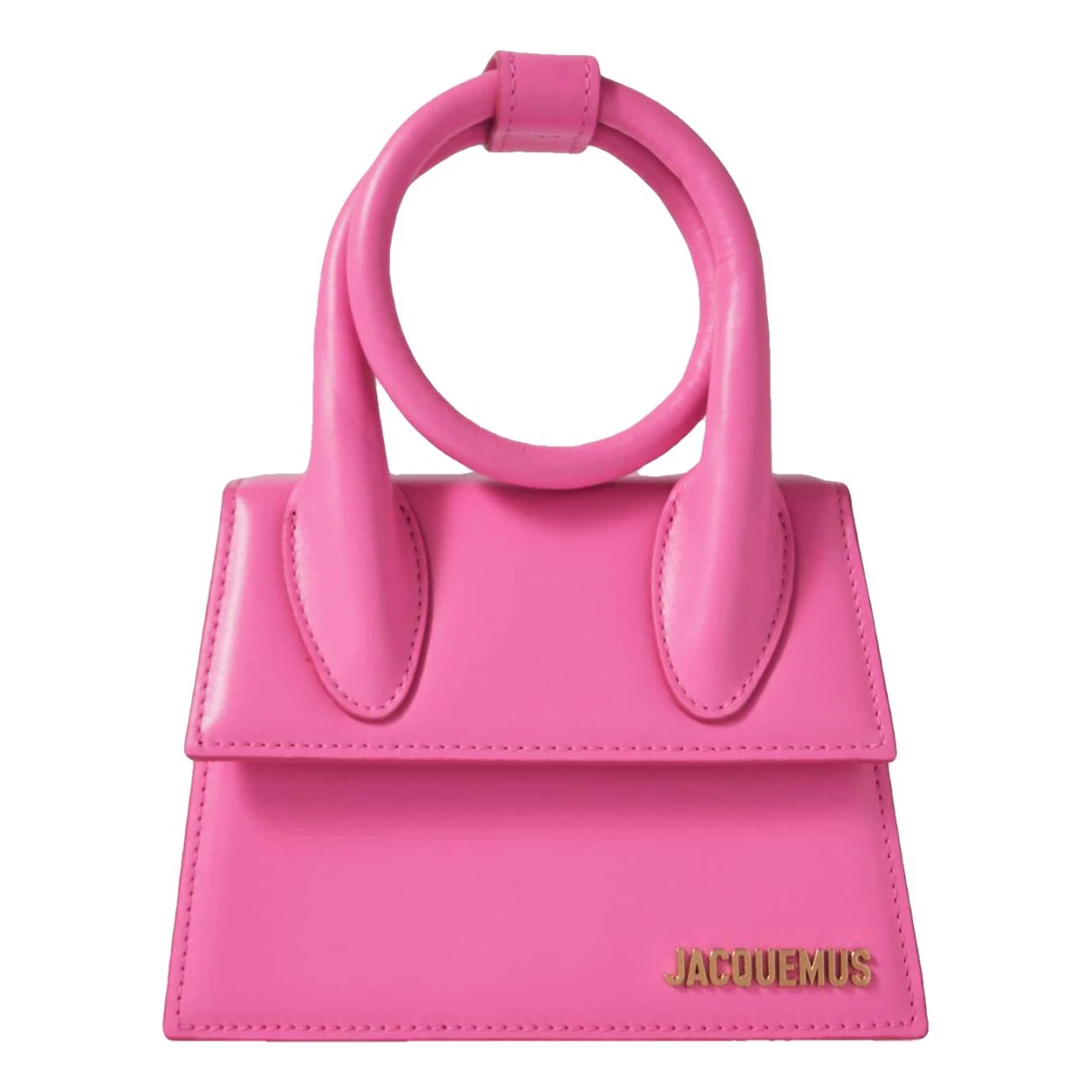 Pre-owned Jacquemus Le Chiquito Noeud Leather Handbag In Pink